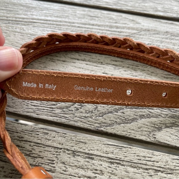J. Jill Double Brown Double Braided Leather Belt with Silver Buckle Size M/L - Picture 4 of 4